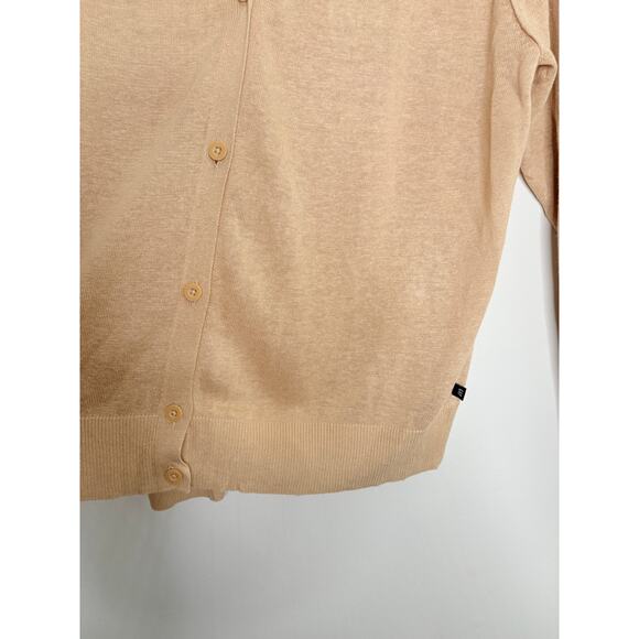 Gap Linen Cardigan Sweater Beige Tan Button Up Womens XL Minimalist - Picture 5 of 9
